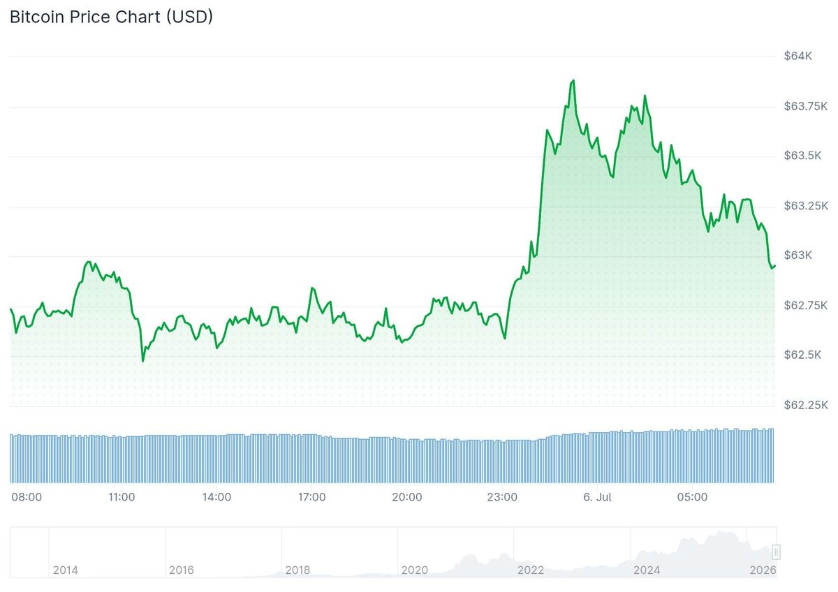 Der Bitcoin-Kurs der vergangenen 24 Stunden. – Quelle: CoinGecko