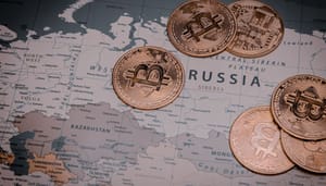 rusland-bitcoin rusland op kaart met bitcoin munten