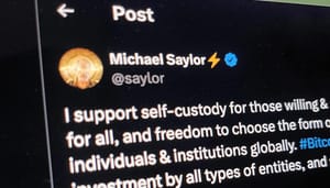 Een afbeelding van het Twitter/X account van Michael Saylor, oprichter van Strategy, een van de grootste bitcoin bedrijven ter wereld Een afbeelding van het Twitter/X account van Michael Saylor, oprichter van Strategy, een van de grootste bitcoin bedrijven ter wereld