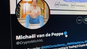 Afbeelding van het X/Twitter account van de Nederlandse crypto analist Michaël van de Poppe Afbeelding van het X/Twitter account van de Nederlandse crypto analist Michaël van de Poppe