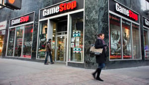 De voorkant van een GameStop winkel in de VS