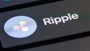 Het logo van Ripple (XRP) op een scherm.