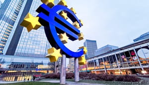 Logo en kantoor van Europese Centrale Bank