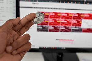 XRP munt voor computerscherm