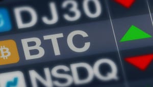 Een afbeelding van bitcoin als asset tussen verschillende indexes van aandelen Een afbeelding van bitcoin als asset tussen verschillende indexes van aandelen