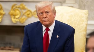 Een afbeelding van de Amerikaanse president, Donald Trump Een afbeelding van de Amerikaanse president, Donald Trump