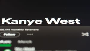Een afbeelding van de spotify pagina van de wereldberoemde rapper Kanye West Een afbeelding van de spotify pagina van de wereldberoemde rapper Kanye West