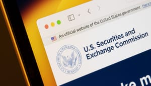 Een afbeelding van de website van de SEC, een financiële waakhond die de crypto en aandelen markt overziet Een afbeelding van de website van de SEC, een financiële waakhond die de crypto en aandelen markt overziet