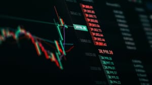 Een afbeelding van een stijgende crypto grafiek met een groene candle chart Een afbeelding van een stijgende crypto grafiek met een groene candle chart