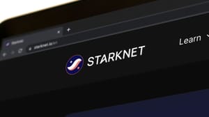 Een afbeelding van de website van cryptomunt Starknet Während der Markt fällt, steigt die Kryptowährung Starknet um 113 %