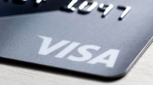 Een afbeelding van een Visa betaalkaart Een afbeelding van een Visa betaalkaart
