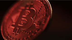 Rode Bitcoin munt