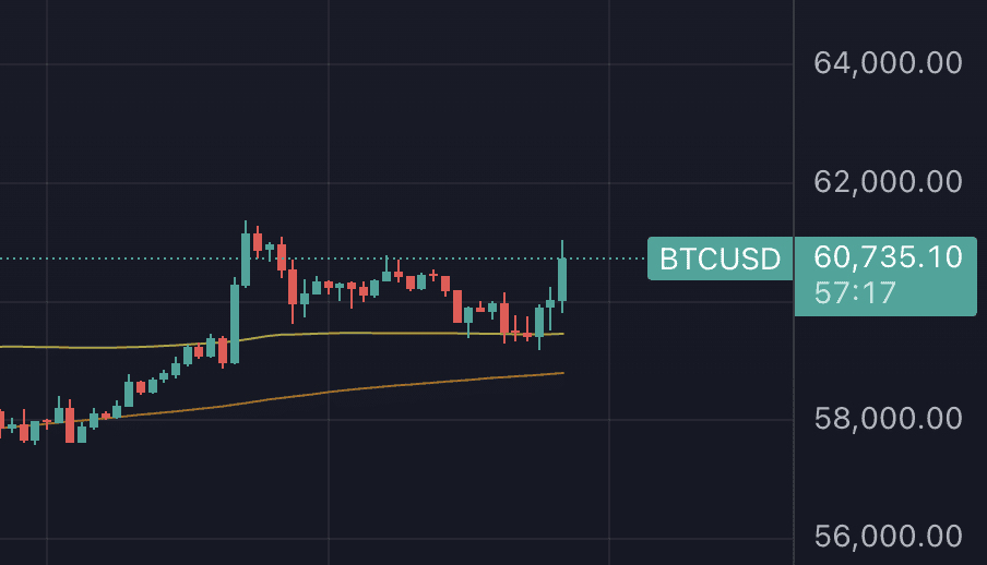 De bitcoin koers schoot na het nieuws meteen omhoog. Traders blijven echter voorzichtig gezien de enorme volatiliteit die kan heersen.