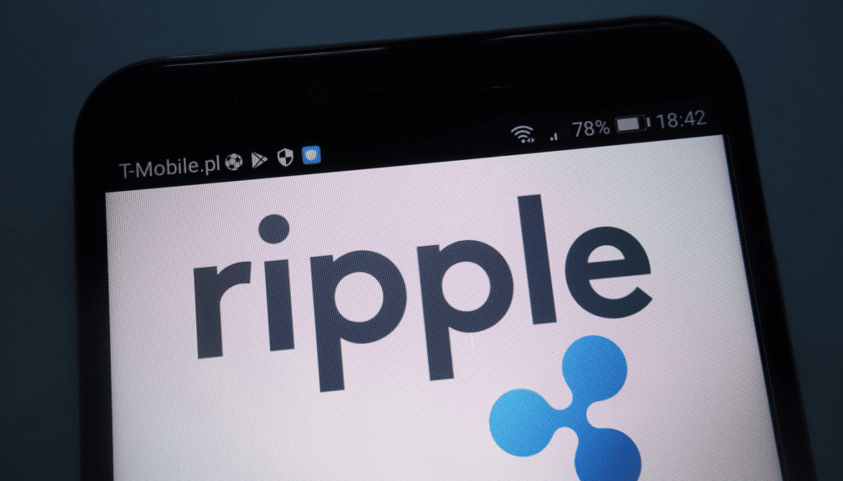 Afbeelding van Ripple logo op mobiel Afbeelding van Ripple logo op mobiel