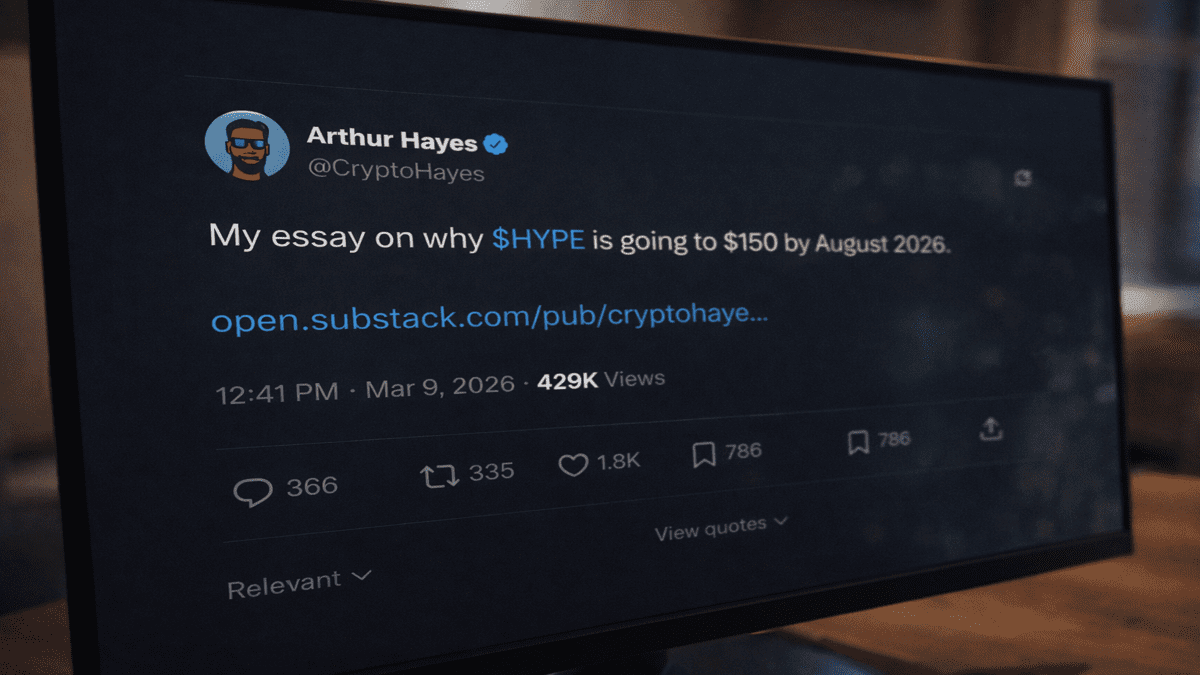 Arthur Hayes sieht Hyperliquid bei 150 US-Dollar Arthur Hayes sieht Hyperliquid bei 150 US-Dollar